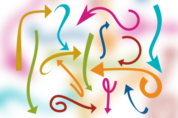 Colorful Curly Arrows Collection Set