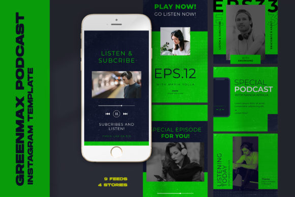 Greenmax Podcast Instagram Templates for Streamlined Content Creation
