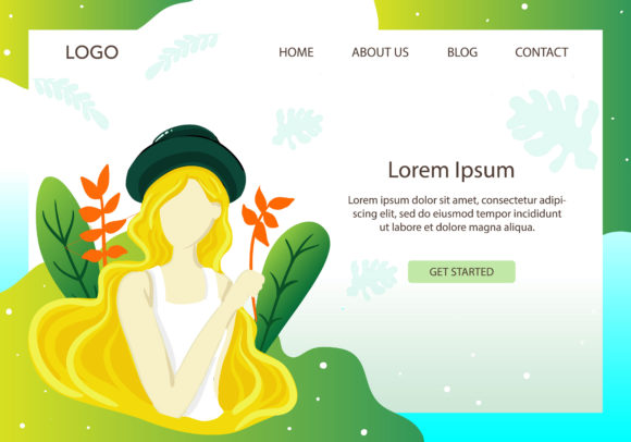 Landing Page Fashion Girl in Yellow Hair: A Versatile Design for Modern Visual Communication